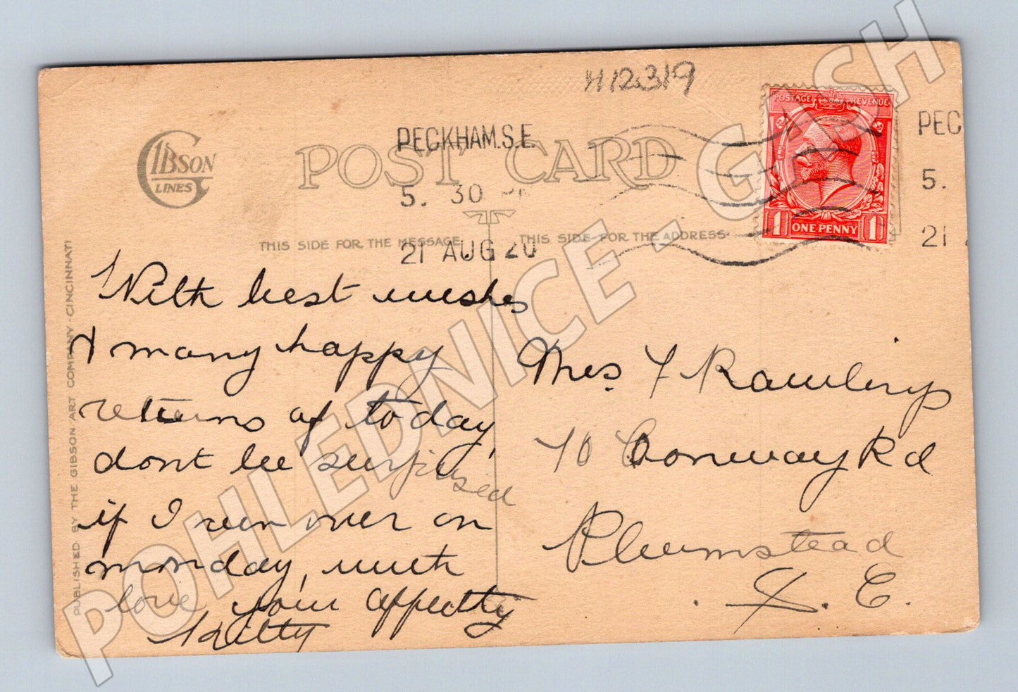 Pohlednice domeček Narozeniny 1921 (M12319)