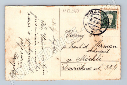 Pohlednice ČSR 1930, růže, jmeniny, známka Masaryk (M12347)