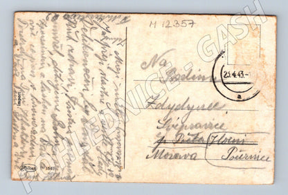 Pohlednice Děti rozdávající květiny 1943 (M12357)