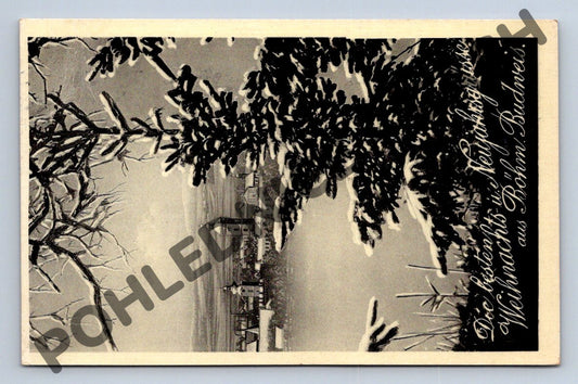 Pohlednice České Budějovice – zimní 1935 (M1236)