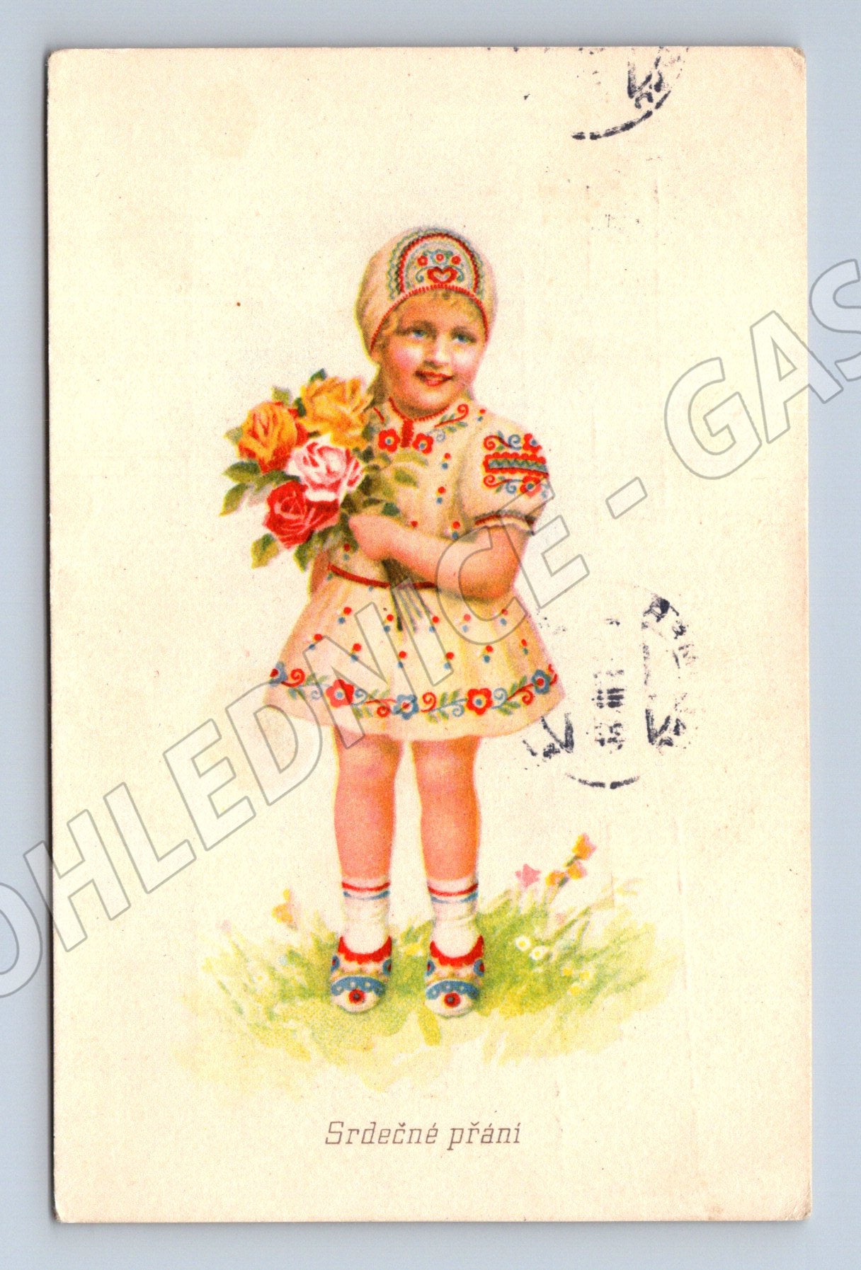 Pohlednice etnografie dívka v kroji (M12363)