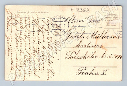 Pohlednice etnografie dívka v kroji (M12363)