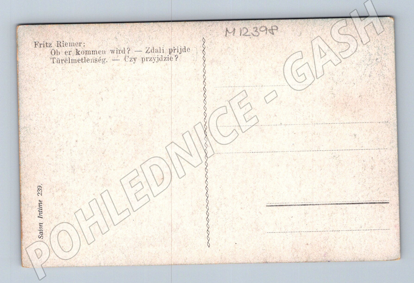 Pohlednice Žena u moře Fritz Riemer (M12398)