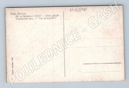 Pohlednice Žena u moře Fritz Riemer (M12398)