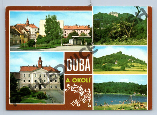 Pohlednice Dubá okolí více záběrů známka ČSR (M124)