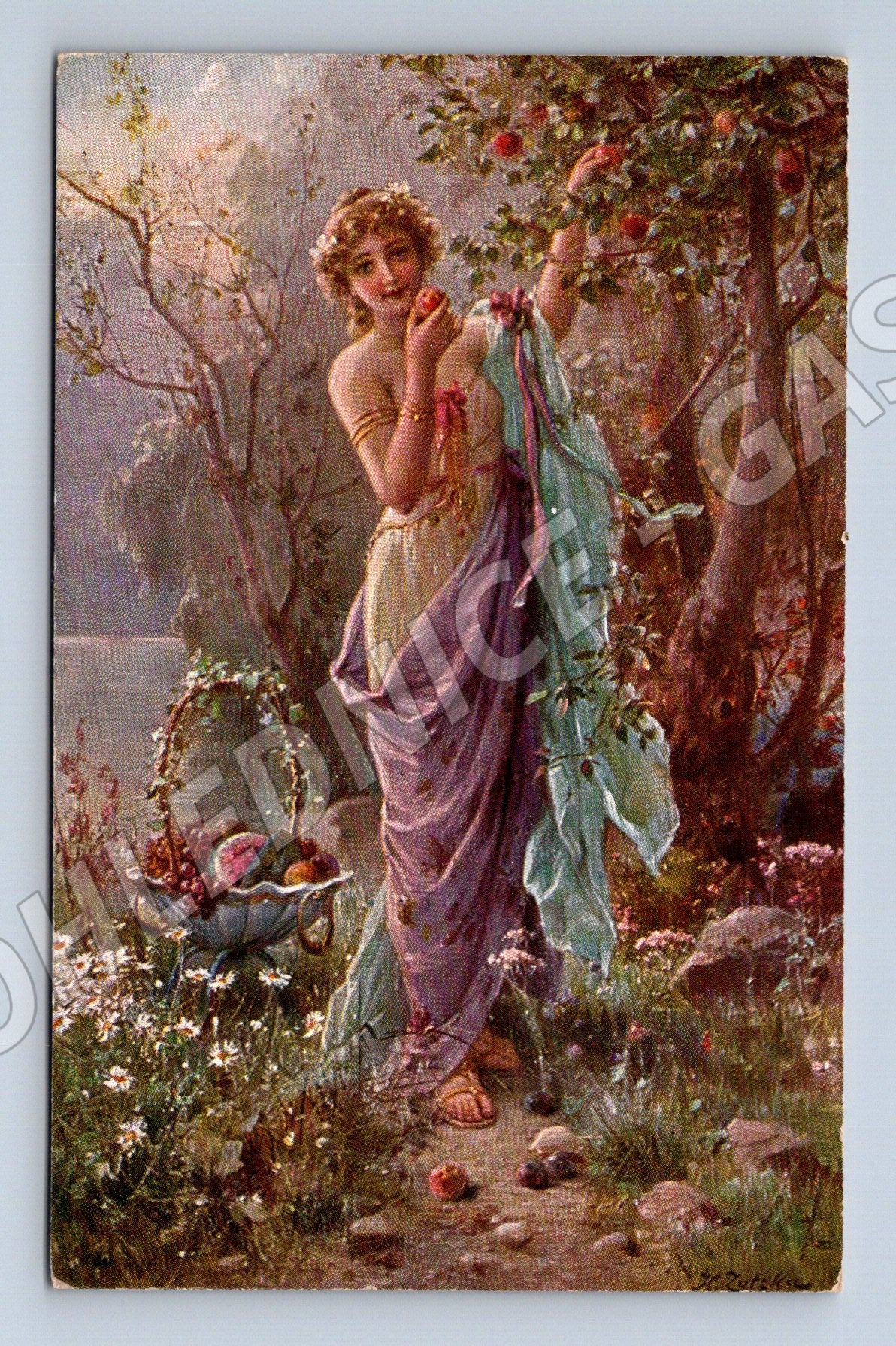 Pohlednice Romantická dívka Malířství (M12425)