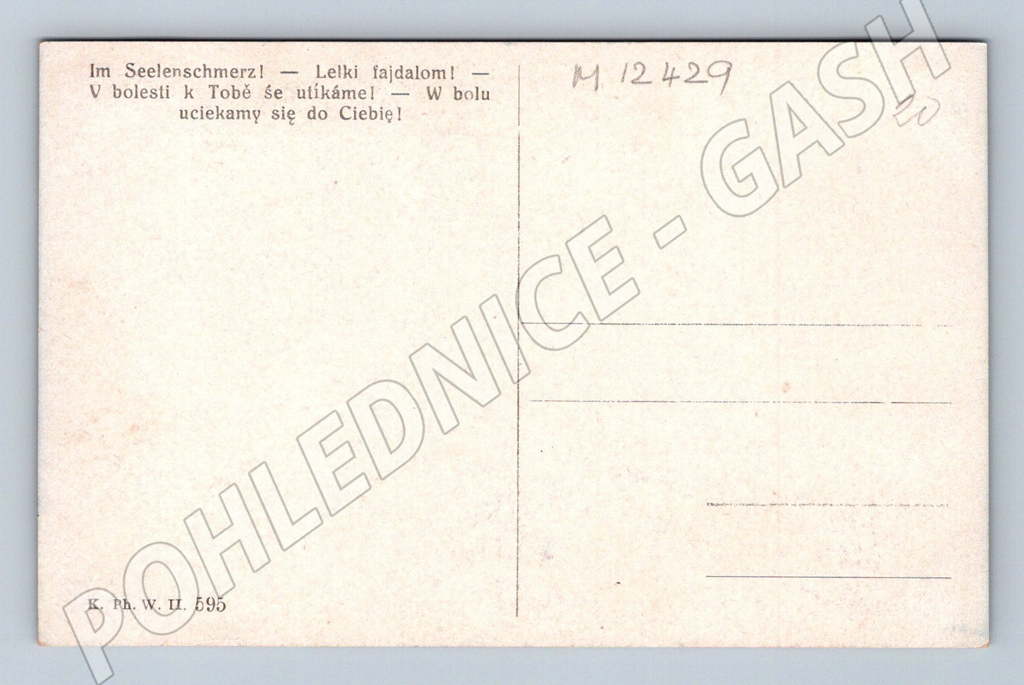 Pohlednice modlitba u sochy Panny Marie (M12429)
