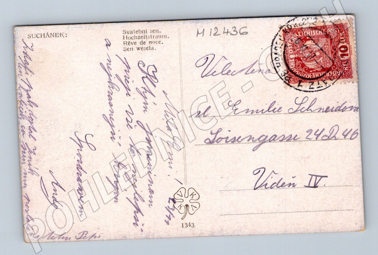 Pohlednice Starý svatební pohled Svatobní sen (M12436)