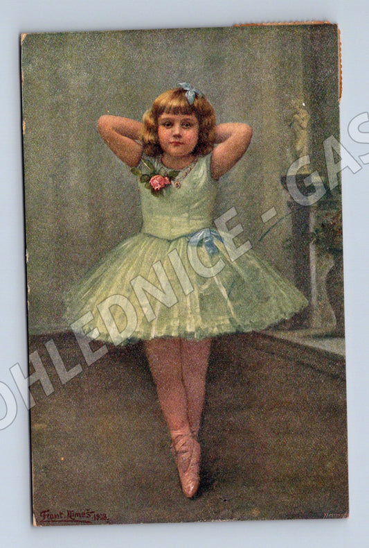 Pohlednice Malá umělkyně František Klimeš 1917 (M12445)