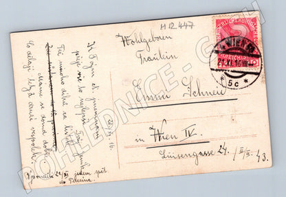 Pohlednice Rakousko-Uhersko 1916, žena s květinami (M12447)