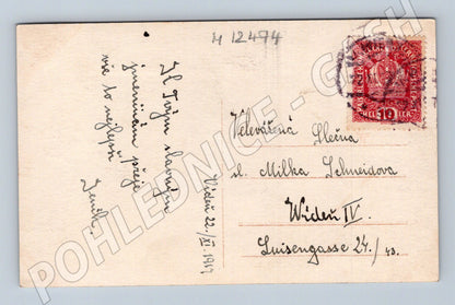 Pohlednice Portrét mladé ženy, ručně kolorovaná (M12474)