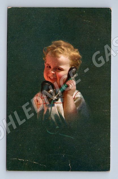 Pohlednice Dítě s telefonem Československo (M12484)