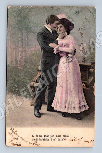 Pohlednice Rakousko-Uhersko 1903 Romantický pár (M12498)