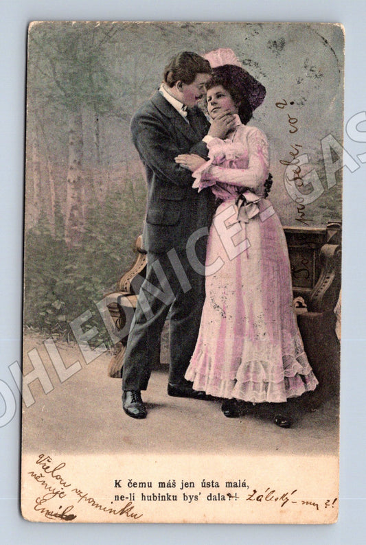 Pohlednice Rakousko-Uhersko 1903 Romantický pár (M12498)