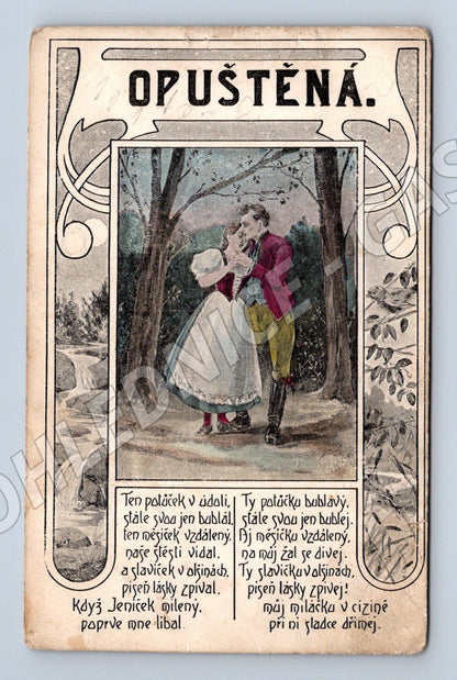 Pohlednice Opuštěná romantická česká ilustrace (M12514)