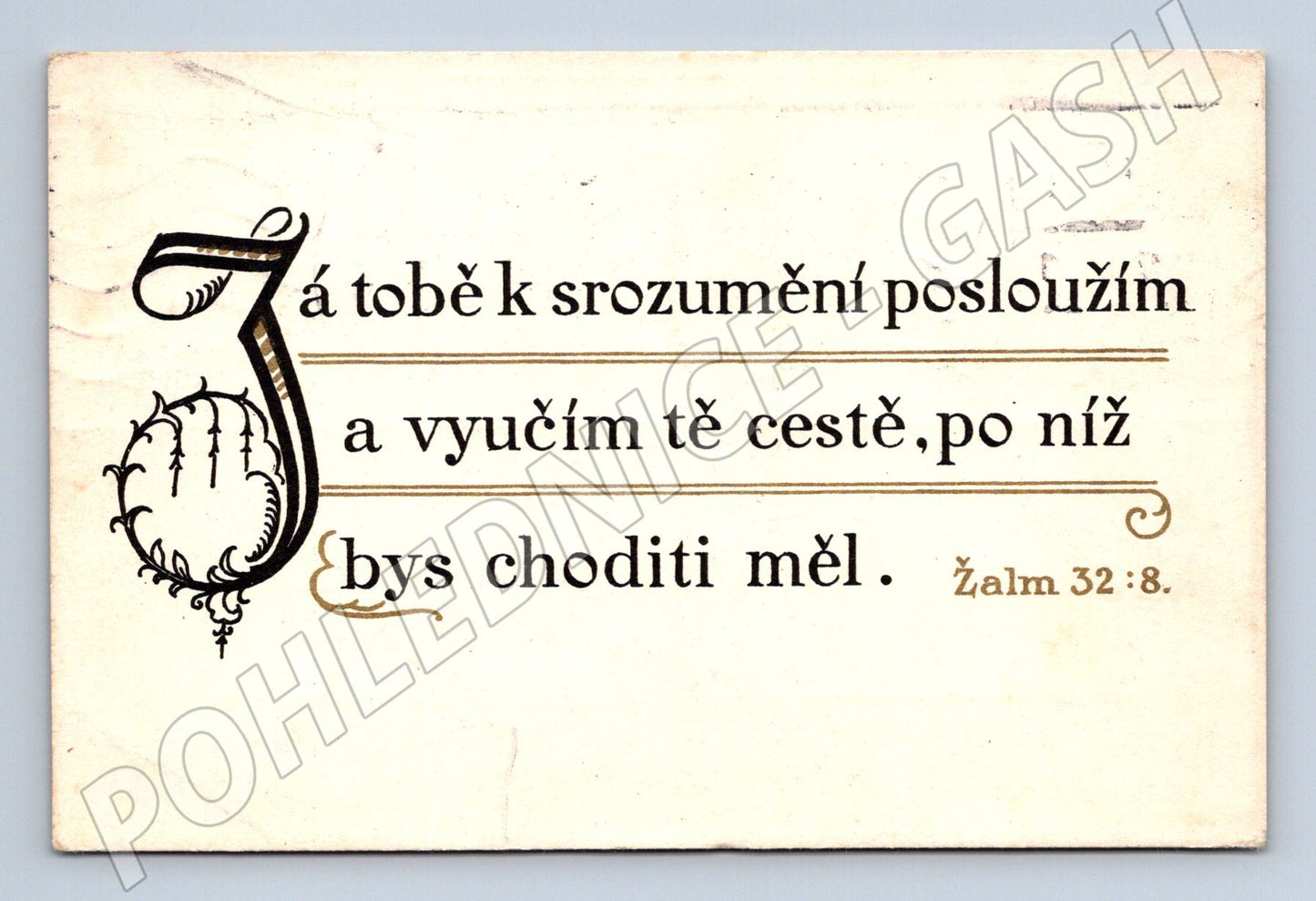 Pohlednice ČSR 1936 Žalm 32:8 poštovně prošlá (M12520)