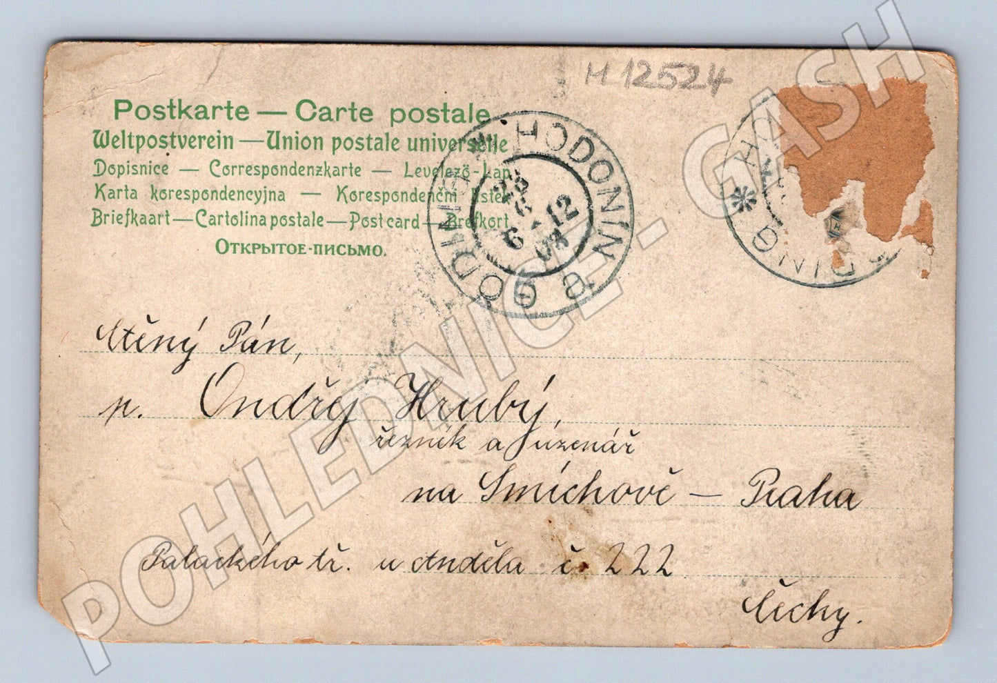 Pohlednice Čechy 1912 – květiny (M12524)