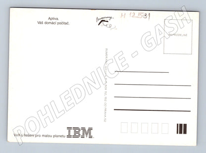 Pohlednice Santa u počítače IBM Aptiva (M12531)