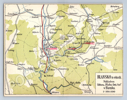 Pohlednice Blansko a okolí mapa Macocha (M12571)
