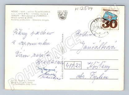 Pohlednice Litoměřicko mapa a památky 1971 (M12574)