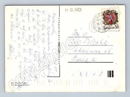 Pohlednice les a potok Československo 1984 (M12583)