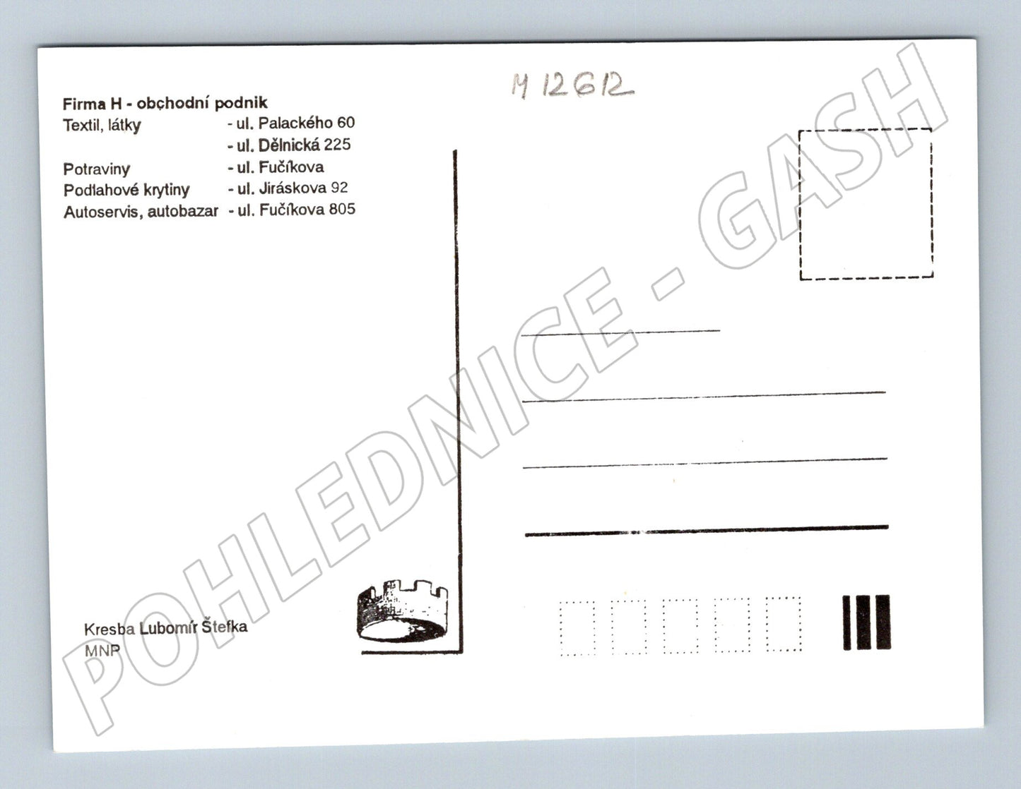 Pohlednice Jičín kresba Lubomír Štefka (M12612)