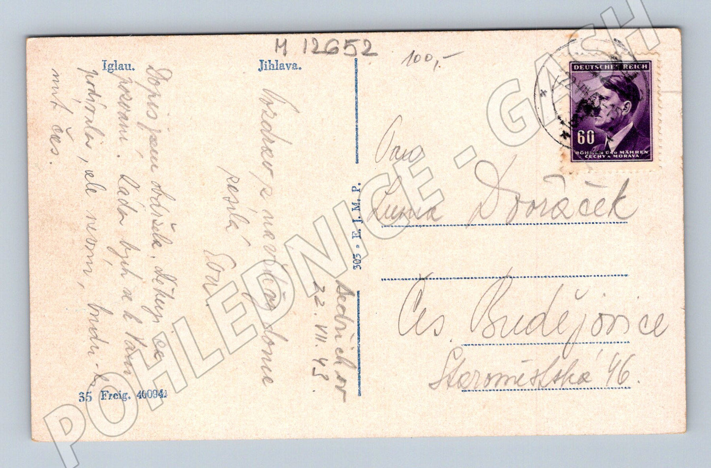 Pohlednice Jihlava Iglau 1943 (M12652)