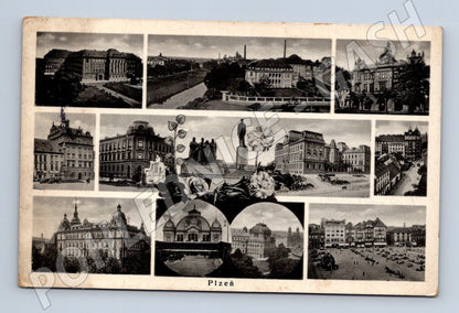 Pohlednice Plzeň historická koláž (M12667)