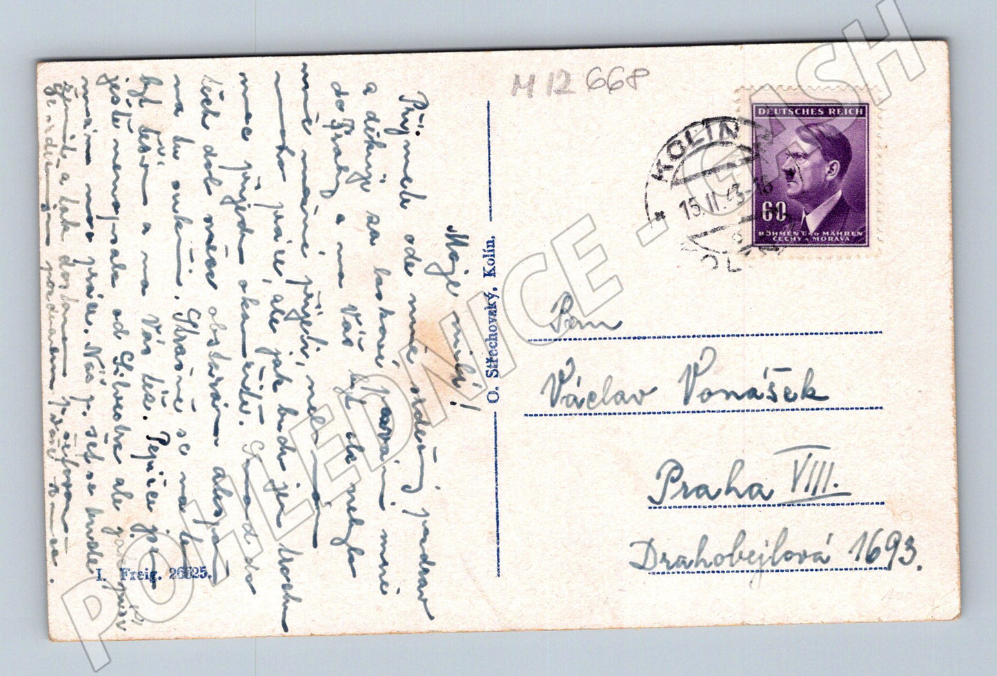 Pohlednice Kolín více záběrů 1943 (M12668)