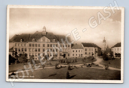 Pohlednice Písek měšťanské školy (M12685)