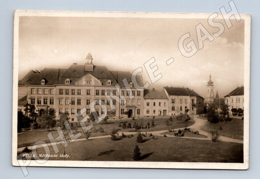 Pohlednice Písek měšťanské školy (M12685)