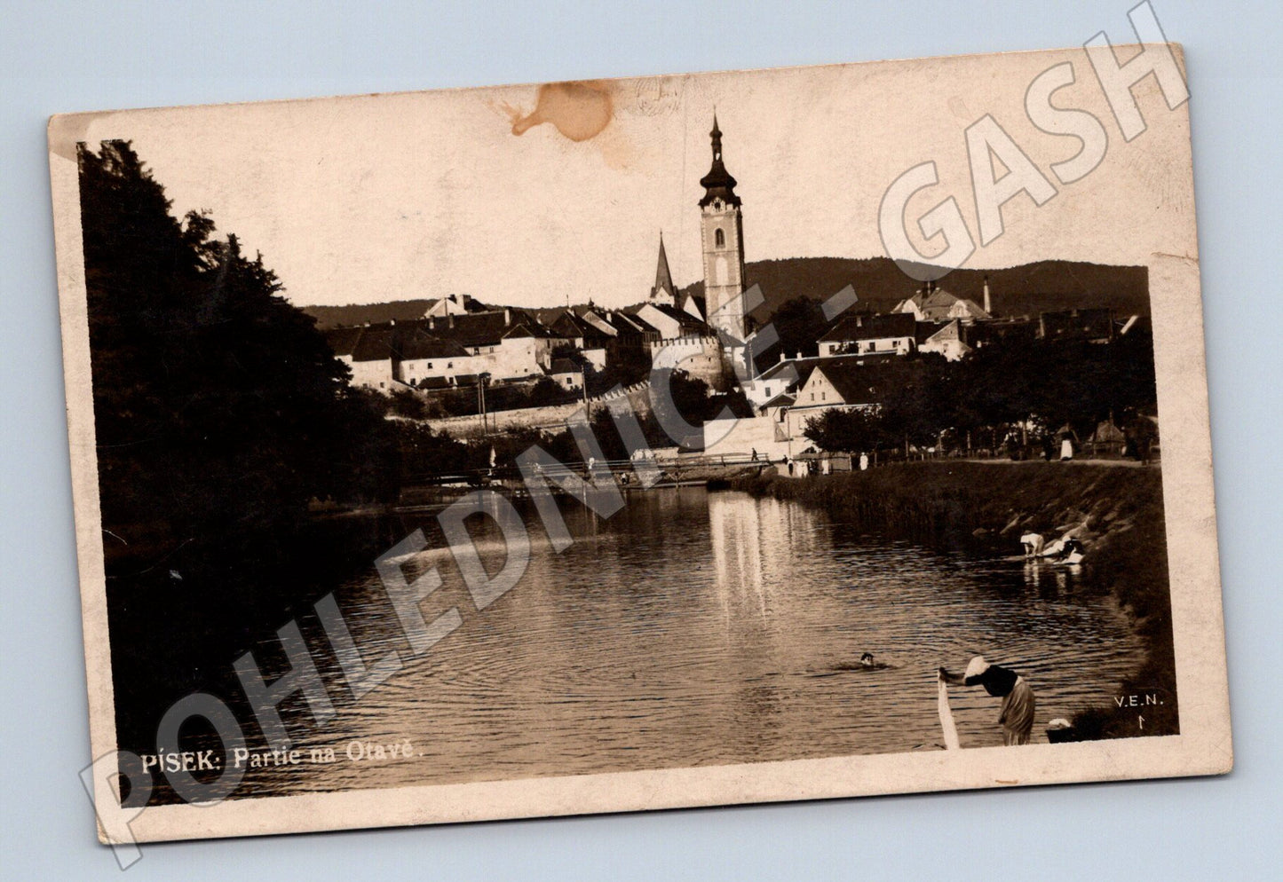 Pohlednice Písek Otava partie 1928 (M12688)