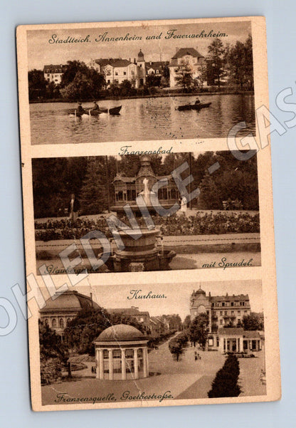 Pohlednice Františkovy Lázně koláž 1933 (M12693)