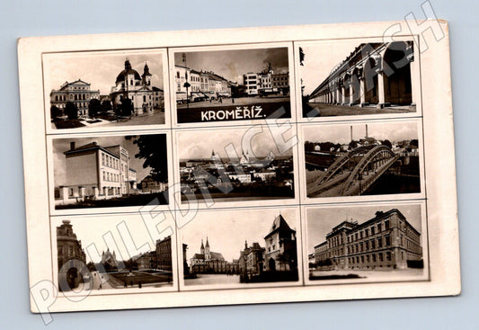 Pohlednice Kroměříž více záběrů 1947 (M12694)