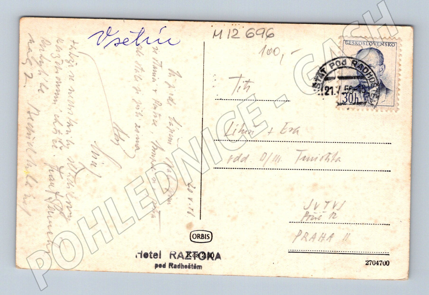 Pohlednice Pustevny Radhošť více obrázků 1958 (M12696)
