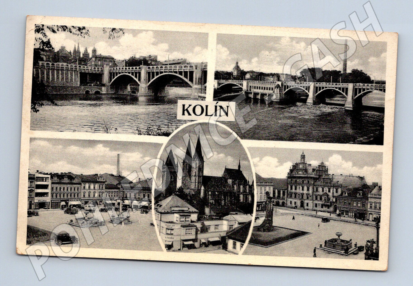Pohlednice Kolín černobílá montáž (M12699)