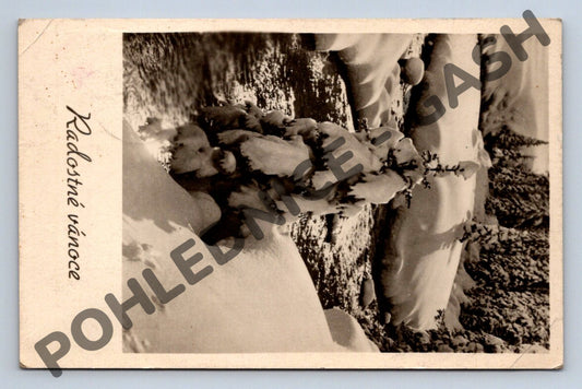 Pohlednice ČSR 1954 Radostné Vánoce Zápotocký (M1270)