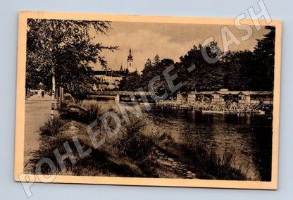 Pohlednice Písek Otava panorama 1952 (M12702)