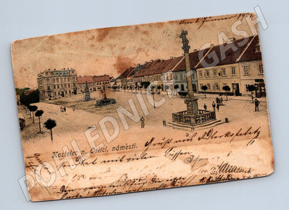 Pohlednice Kostelec nad Orlicí náměstí 1901 (M12716)