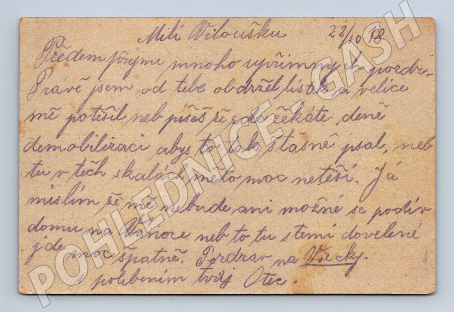 Pohlednice Feldpost Praha Vinohrady 1918 (M12720)