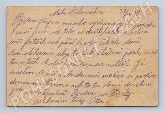 Pohlednice Feldpost Praha Vinohrady 1918 (M12720)