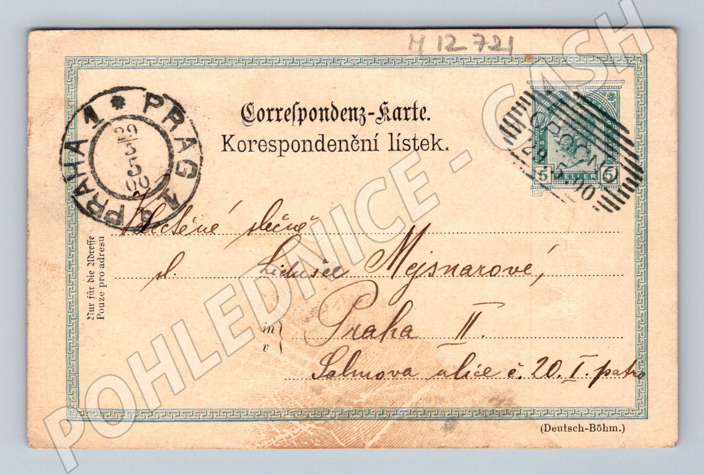 Pohlednice Praha Rakousko-Uhersko 1900 (M12721)