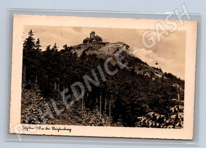 Pohlednice Ještěd 1010 m historická s lanovkou (M12730)