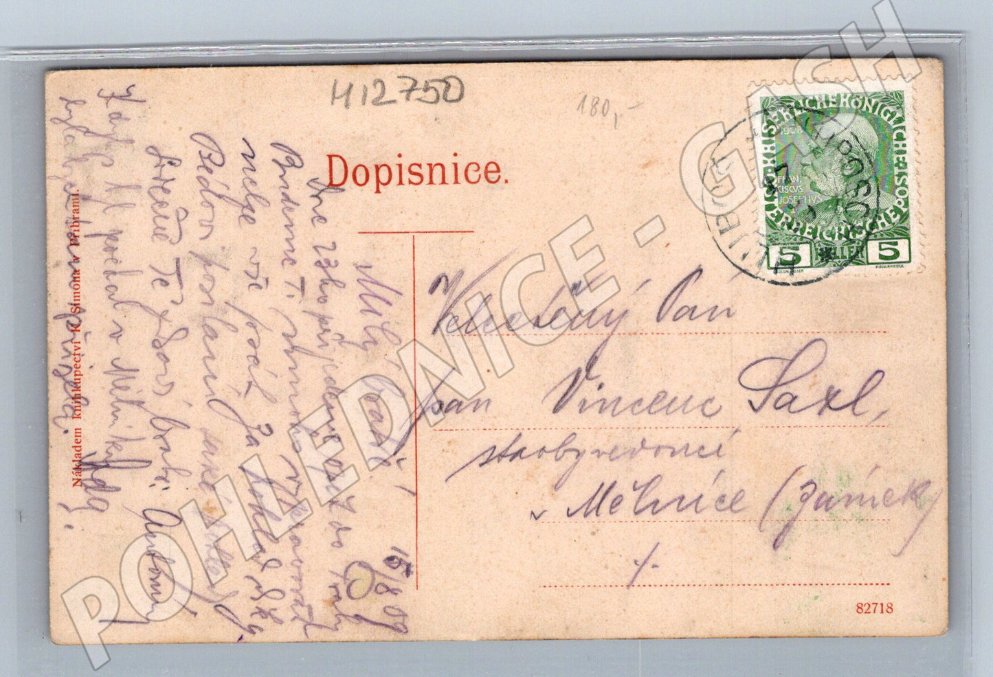 Pohlednice Příbram historická Rakousko-Uhersko  (M12750)