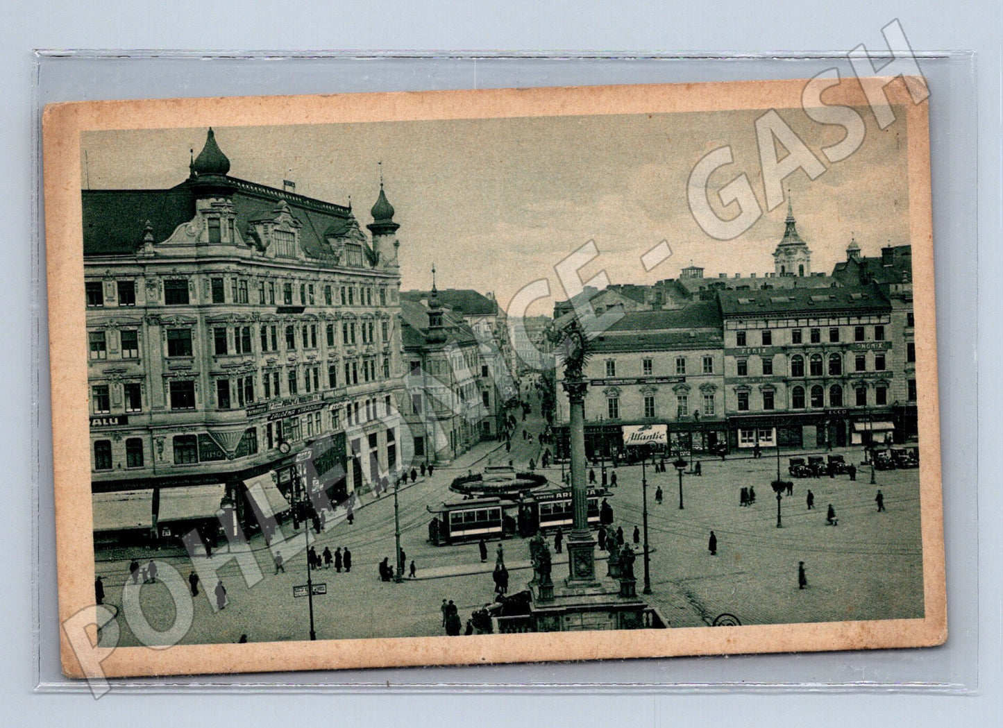 Pohlednice Brno náměstí Svobody stará malý formát do 1950 (M12755)