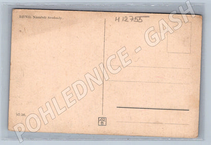 Pohlednice Brno náměstí Svobody stará malý formát do 1950 (M12755)