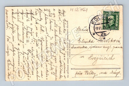 Pohlednice Kolín železniční most přes Labe 1929 (M12761)