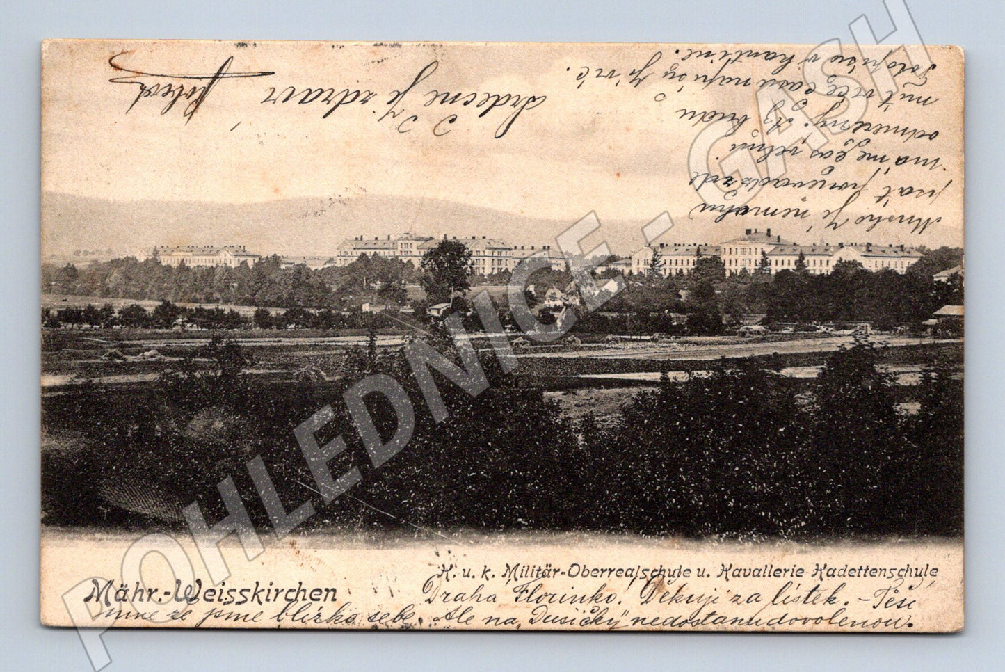 Pohlednice Hranice na Moravě vojenské školy 1904 (M12773)