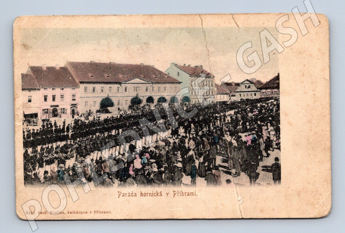 Pohlednice Příbram hornická paráda malý formát do 1950 (M12775)