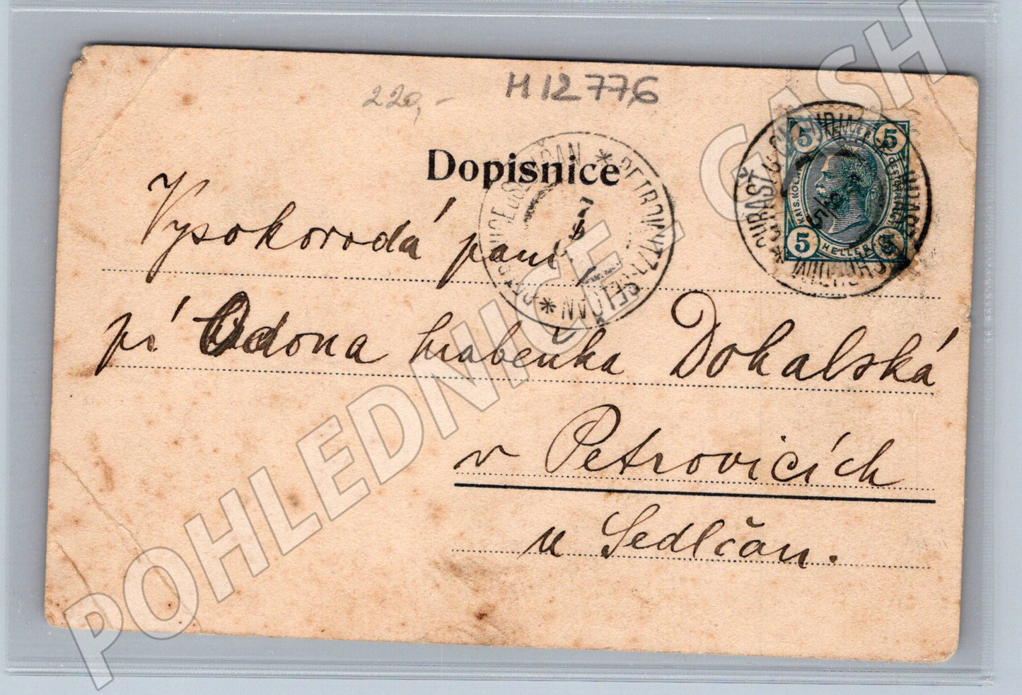 Pohlednice Chrast náměstí a zámek historická prošlá poštou (M12776)